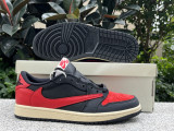 Authentic Travis Scott x Air Jordan 1 Low WMNS Black/Red