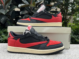 Authentic Travis Scott x Air Jordan 1 Low WMNS Black/Red