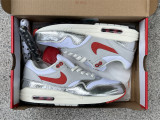 Authentic Nike Air Max 1 Silver/Red/White