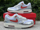 Authentic Nike Air Max 1 Silver/Red/White