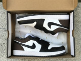 Authentic Air Jordan 1 Low White/Black/Brown