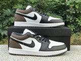 Authentic Air Jordan 1 Low White/Black/Brown