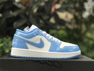 Authentic Air Jordan 1 GS Low Legend Blue/White