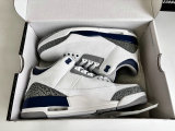 Authentic Air Jordan 3 White/Midnight Navy