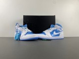 Authentic Air Jordan 1 Mid Legend Blue/White