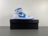 Authentic Air Jordan 1 Mid Legend Blue/White