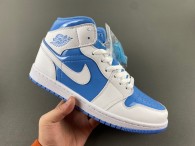 Authentic Air Jordan 1 GS Mid Legend Blue/White