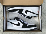 Authentic Air Jordan 1 GS Low Black/White/Grey