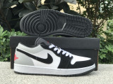 Authentic Air Jordan 1 GS Low Black/White/Grey