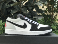 Authentic Air Jordan 1 GS Low Black/White/Grey