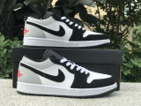 Authentic Air Jordan 1 GS Low Black/White/Grey