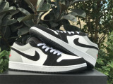 Authentic Air Jordan 1 GS Low Black/White/Grey