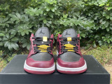 Authentic Air Jordan 1 Low Black/Burgundy Red