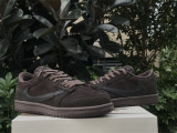 Authentic Travis Scott x Jordan Air Jordan 1 Low Kid “Velvet Brown”