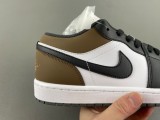 Authentic Air Jordan 1 Low Black/White/Mocha Brown