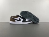 Authentic Air Jordan 1 Low Black/White/Mocha Brown