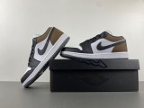 Authentic Air Jordan 1 Low Black/White/Mocha Brown