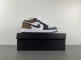 Authentic Air Jordan 1 Low Black/White/Mocha Brown