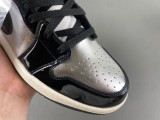 Authentic Air Jordan 1 Mid GS Black/Silver/Gold