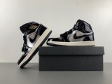 Authentic Air Jordan 1 Mid GS Black/Silver/Gold