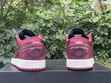 Authentic Air Jordan 1 Low Black/Burgundy Red