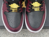 Authentic Air Jordan 1 Low Black/Burgundy Red