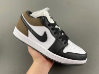 Authentic Air Jordan 1 Low Black/White/Mocha Brown