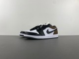 Authentic Air Jordan 1 Low Black/White/Mocha Brown