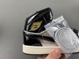 Authentic Air Jordan 1 Mid GS Black/Silver/Gold