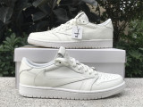Authentic Travis Scott x Air Jordan 1 Low GS All White
