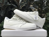 Authentic Travis Scott x Air Jordan 1 Low GS All White