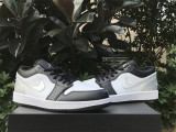 Authentic Air Jordan 1 Low OG GS Silver/Black/White