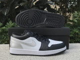 Authentic Air Jordan 1 Low OG GS Silver/Black/White