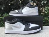 Authentic Air Jordan 1 Low OG GS Silver/Black/White