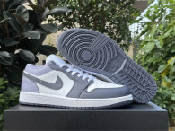 Authentic Air Jordan 1 GS Low Purple/White