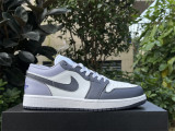 Authentic Air Jordan 1 GS Low Purple/White