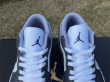 Authentic Air Jordan 1 GS Low Purple/White