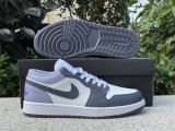 Authentic Air Jordan 1 GS Low Purple/White