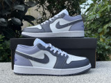 Authentic Air Jordan 1 GS Low Purple/White