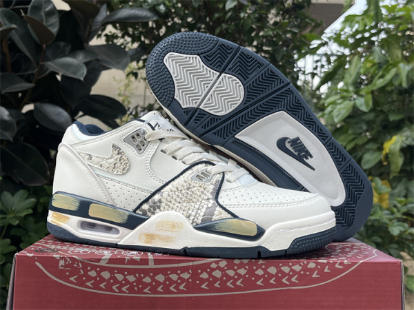 Authentic Nike Air Flight 89 Grey/White/Blue