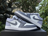 Authentic Air Jordan 1 Low GS Purple/White