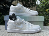 Authentic Air Jordan 1 Low GS Phantom/Football Grey/White