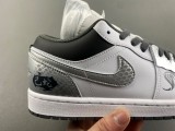 Authentic Air Jordan 1 Low Silver/Black/White