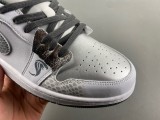 Authentic Air Jordan 1 Low Silver/Black/White