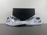 Authentic Air Jordan 1 Low Silver/Black/White