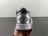 Authentic Air Jordan 1 Low Silver/Black/White