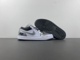 Authentic Air Jordan 1 Low Silver/Black/White