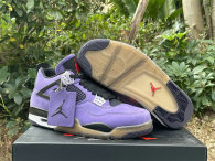 Authentic Travis Scott x Air Jordan 4 Purple Dynasty/Var Red/Black
