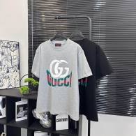 Gucci Short Round Collar T-shirt XS-L Grey (654)