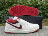 Authentic Air Jordan 1 Low WMNS White/Red Cracks